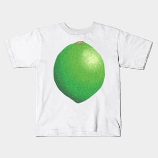 Lime Citrus Fruit Green Pattern Leaf Kids T-Shirt